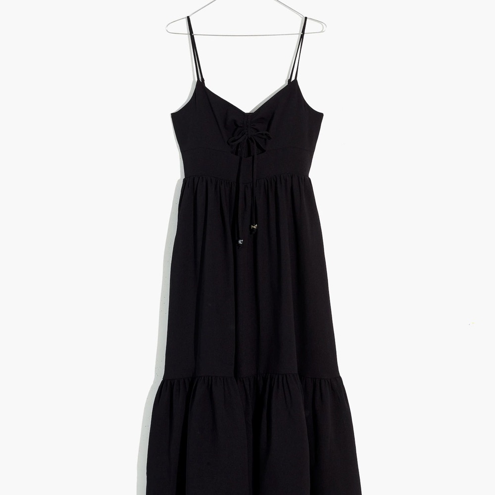 Madewell Ruched Keyhole Tiered dress dark fairy gothic dark academia graduation - Picture 5 of 11